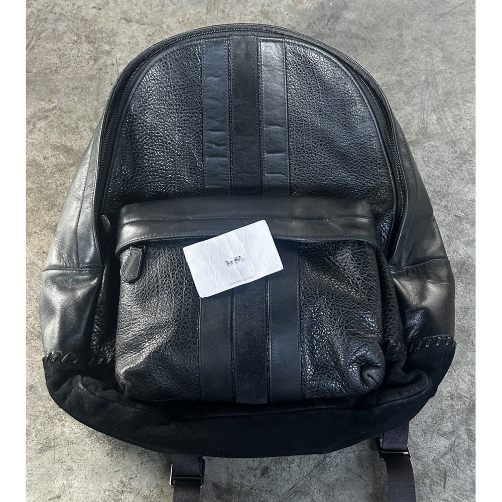 COACH Charles  Varsity Backpack Black Leather  Baseball Stitch #11250 $595 - Picture 2 of 16
